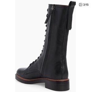 Reformation Black Leather Women's Combat Boots